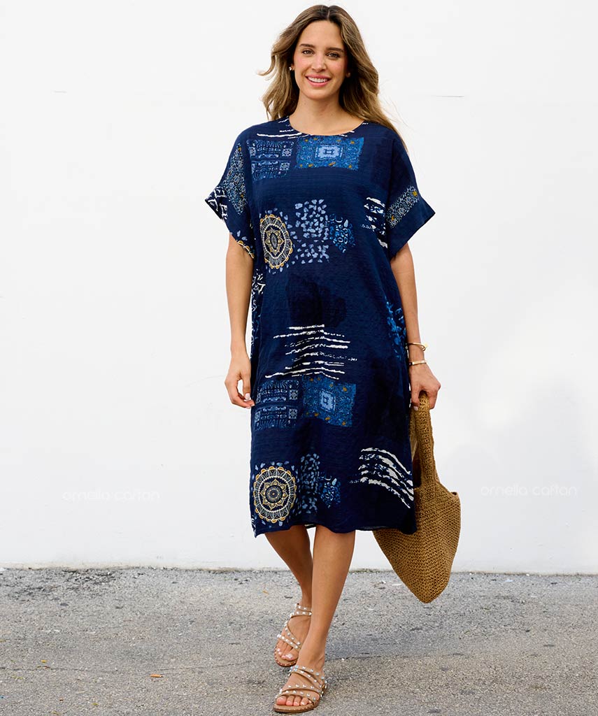 Robe Courte Décontractée à Poches – Ornella Caftan™