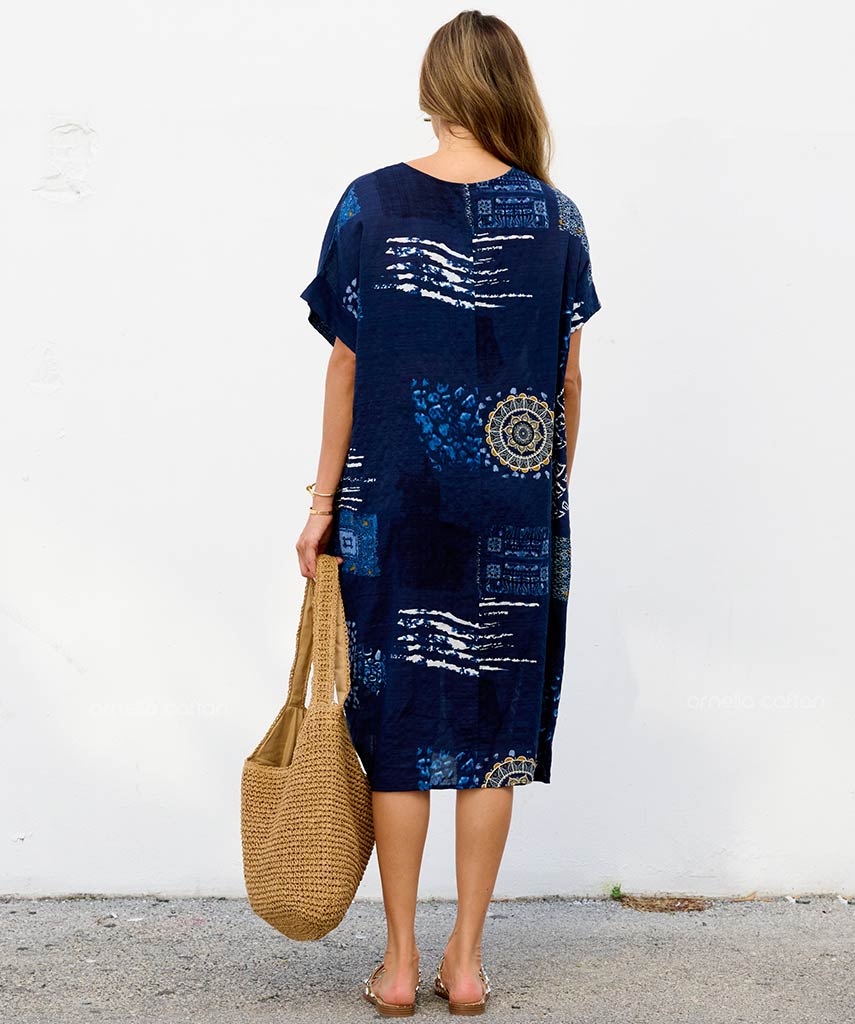 Robe Courte Décontractée à Poches – Ornella Caftan™