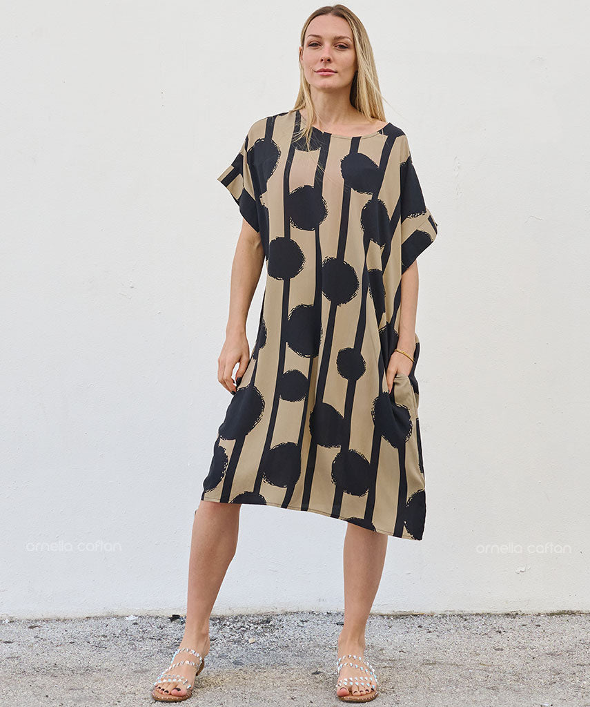 Robe Courte Décontractée à Poches – Ornella Caftan™
