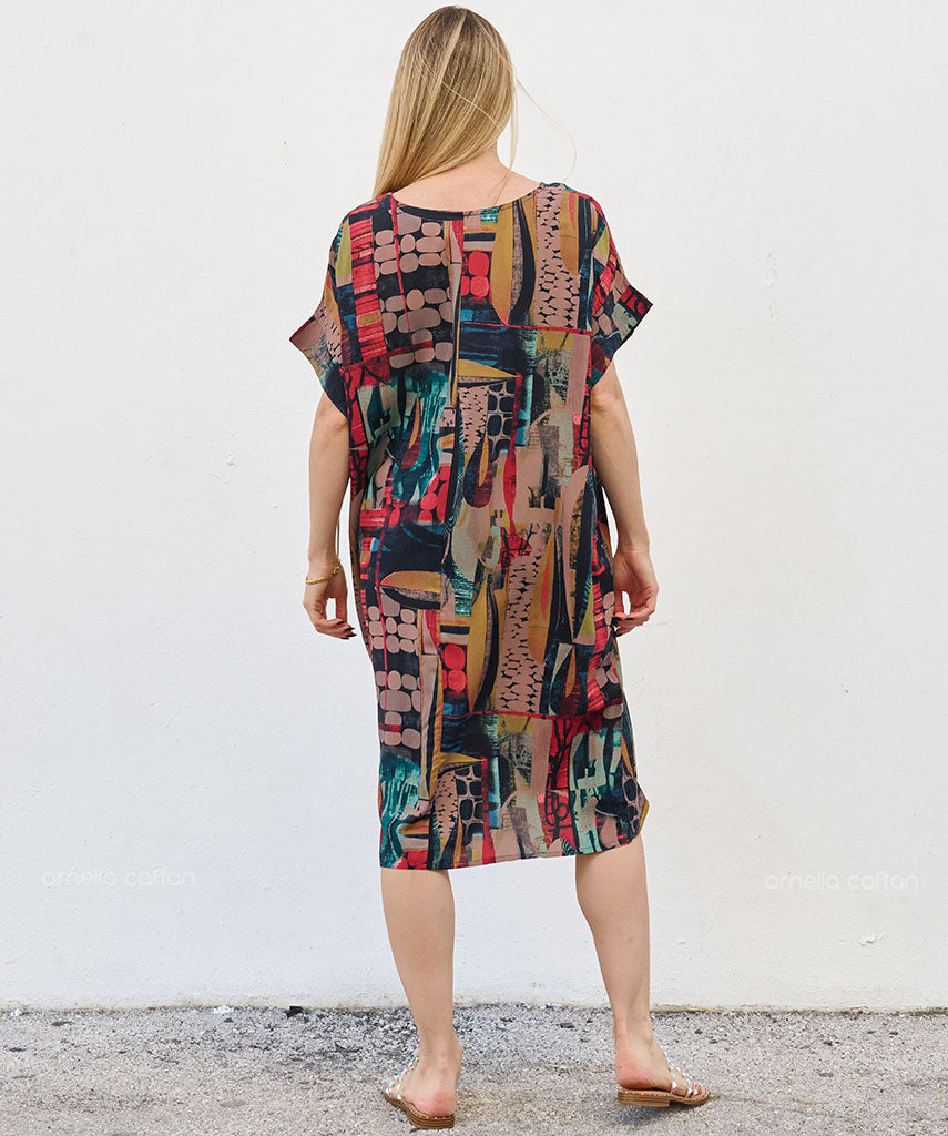Robe Courte Décontractée à Poches – Ornella Caftan™
