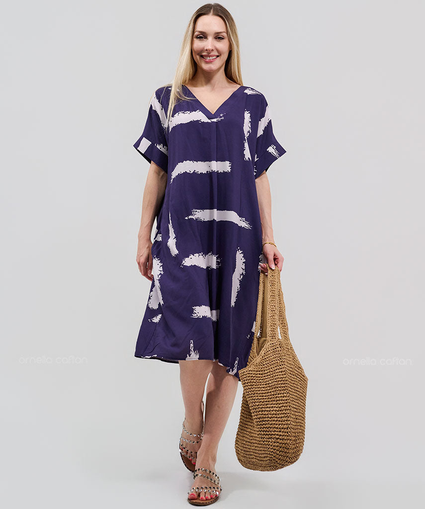 Robe Courte Décontractée à Poches – Ornella Caftan™