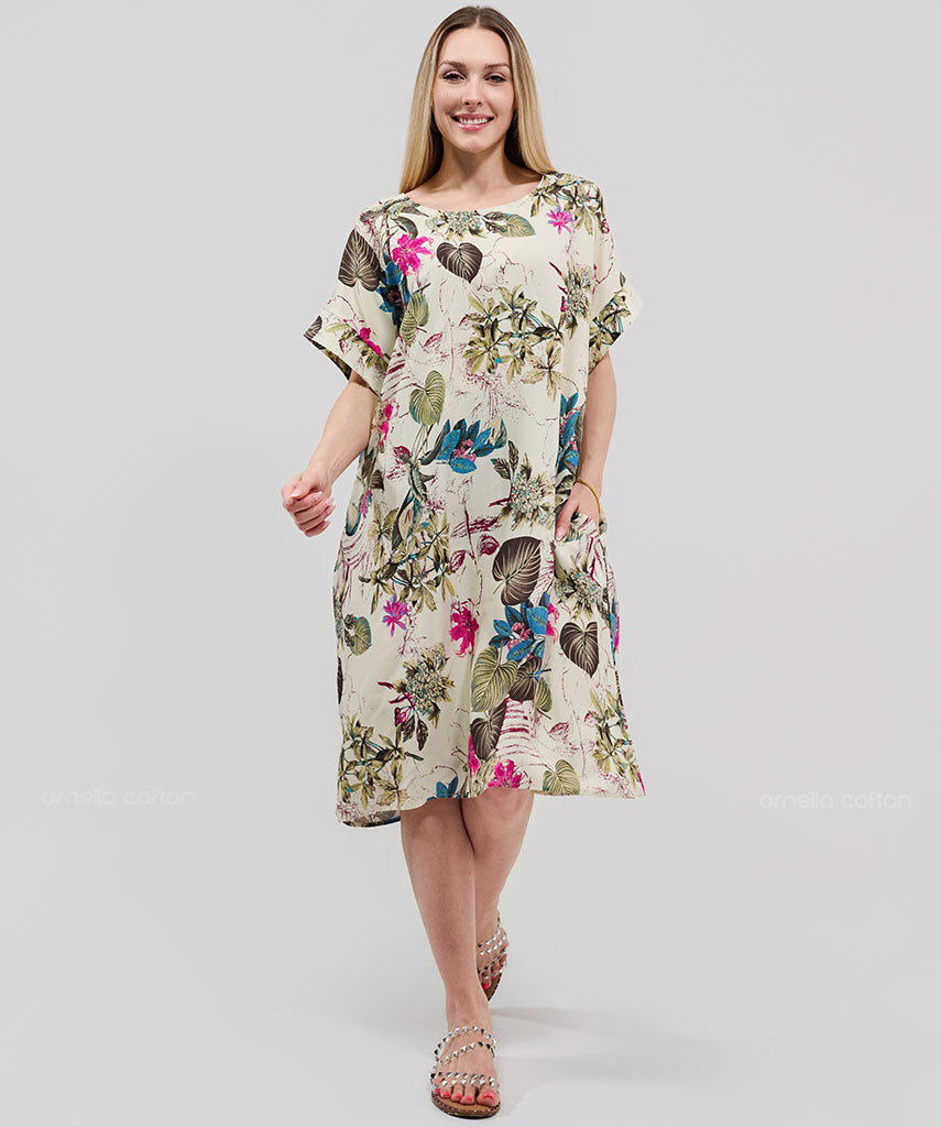 Robe Courte Décontractée à Poches – Ornella Caftan™