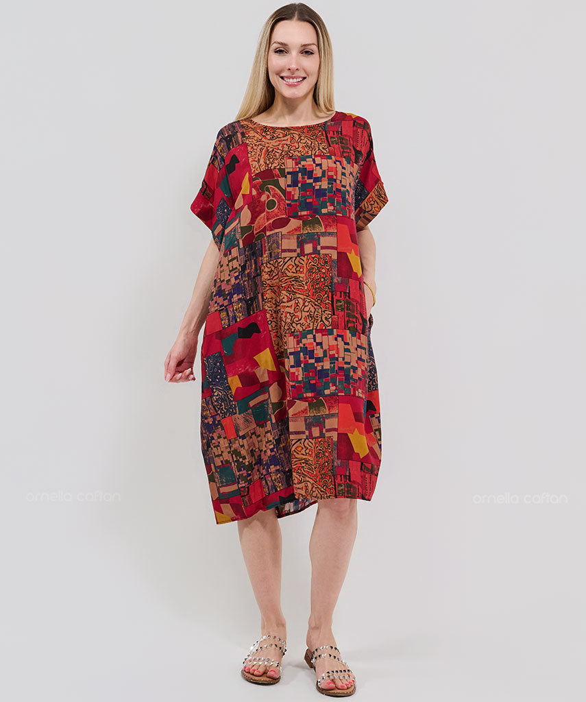 Robe Courte Décontractée à Poches – Ornella Caftan™