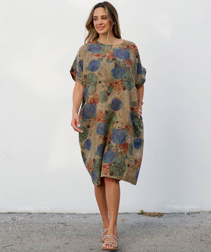 Robe Courte Décontractée à Poches – Ornella Caftan™