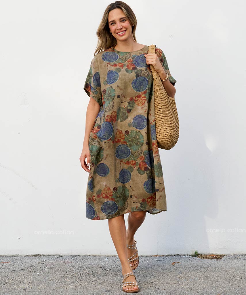 Robe Courte Décontractée à Poches – Ornella Caftan™