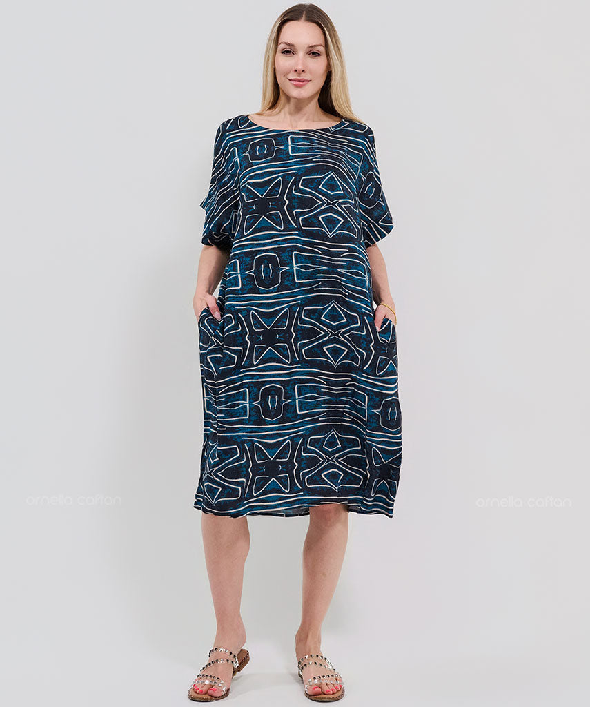 Robe Courte Décontractée à Poches – Ornella Caftan™