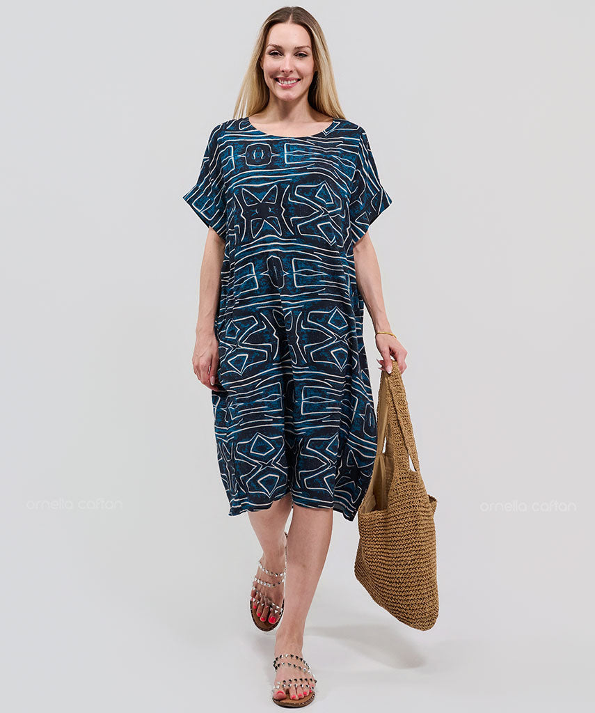 Robe Courte Décontractée à Poches – Ornella Caftan™