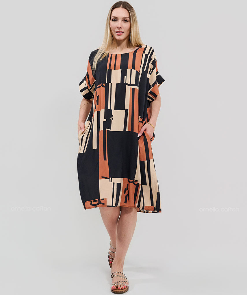 Robe Courte Décontractée à Poches – Ornella Caftan™