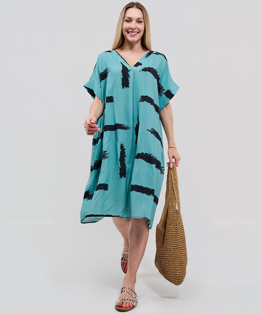 Robe Courte Décontractée à Poches – Ornella Caftan™