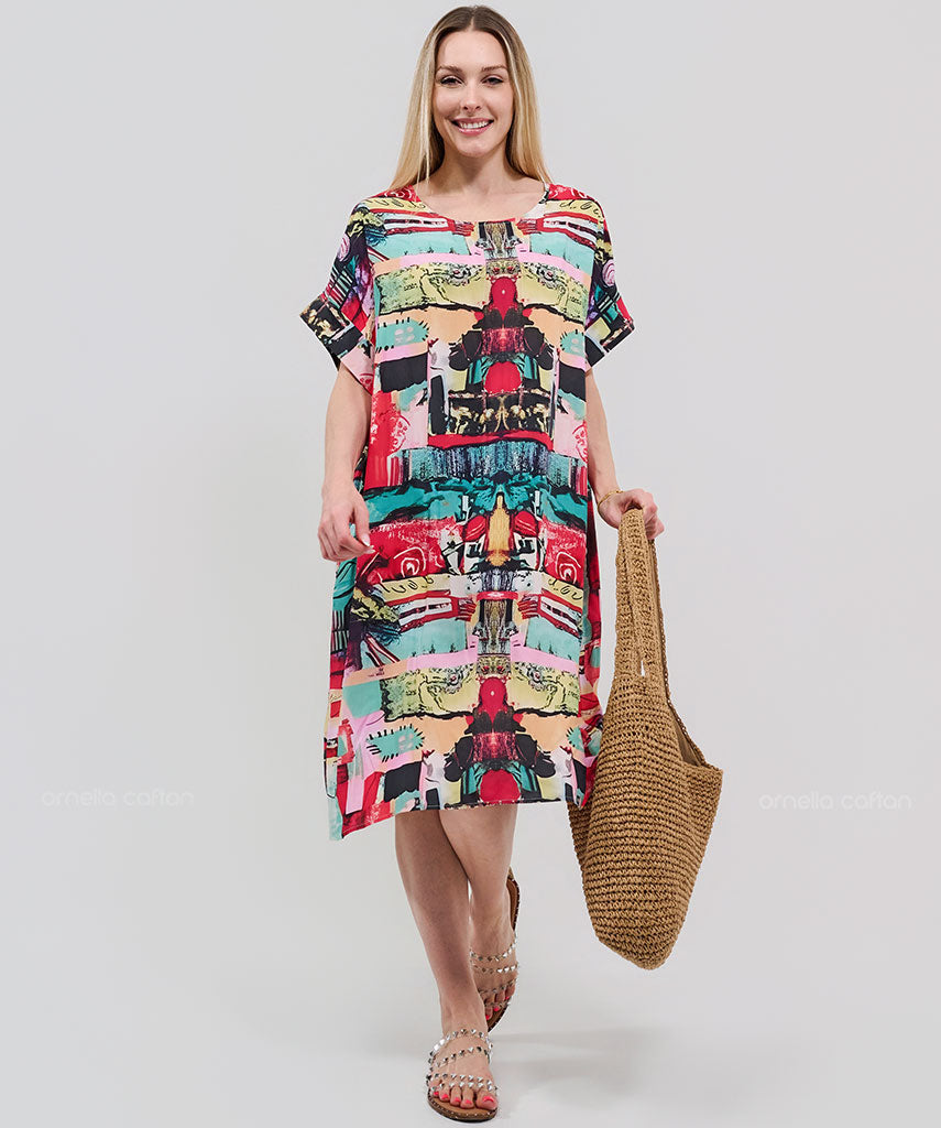Robe Courte Décontractée à Poches – Ornella Caftan™