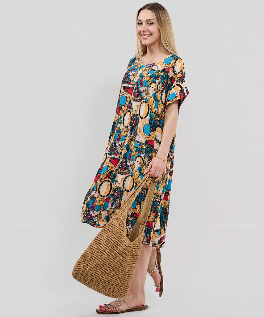 Robe Courte Décontractée à Poches – Ornella Caftan™