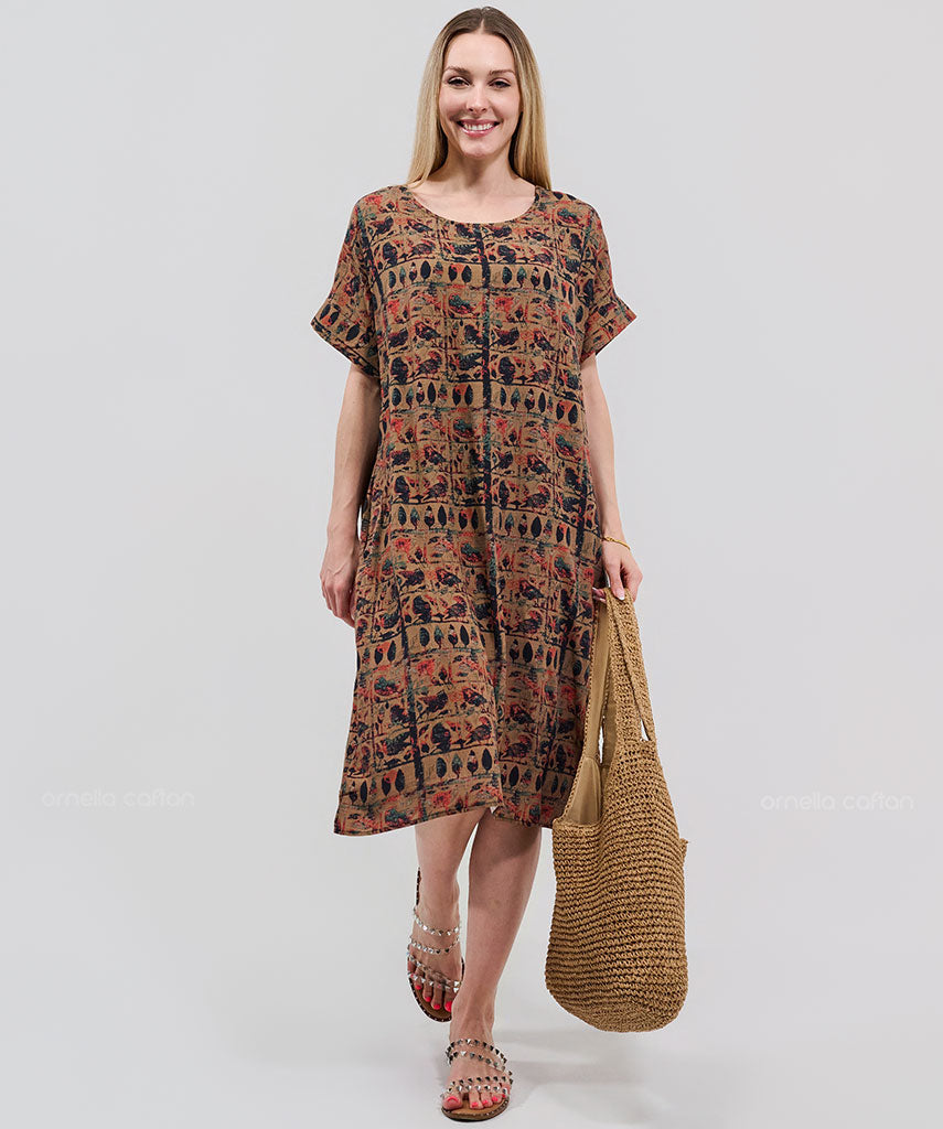 Robe Courte Décontractée à Poches – Ornella Caftan™