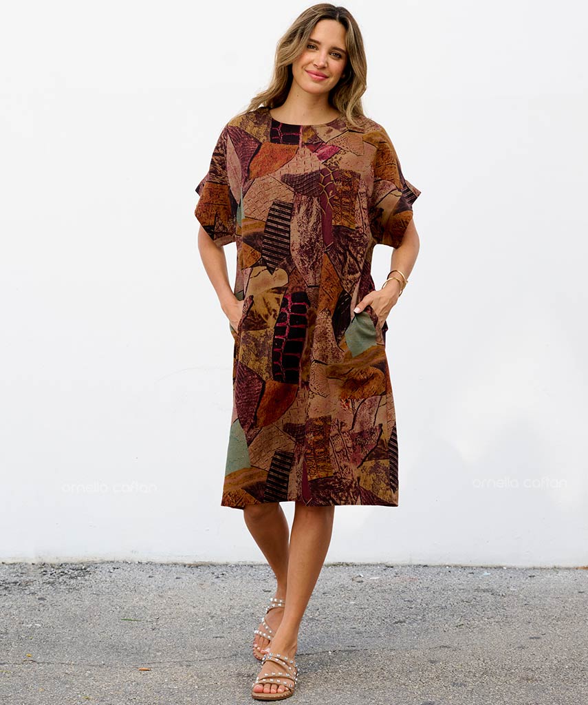 Robe Courte Décontractée à Poches – Ornella Caftan™