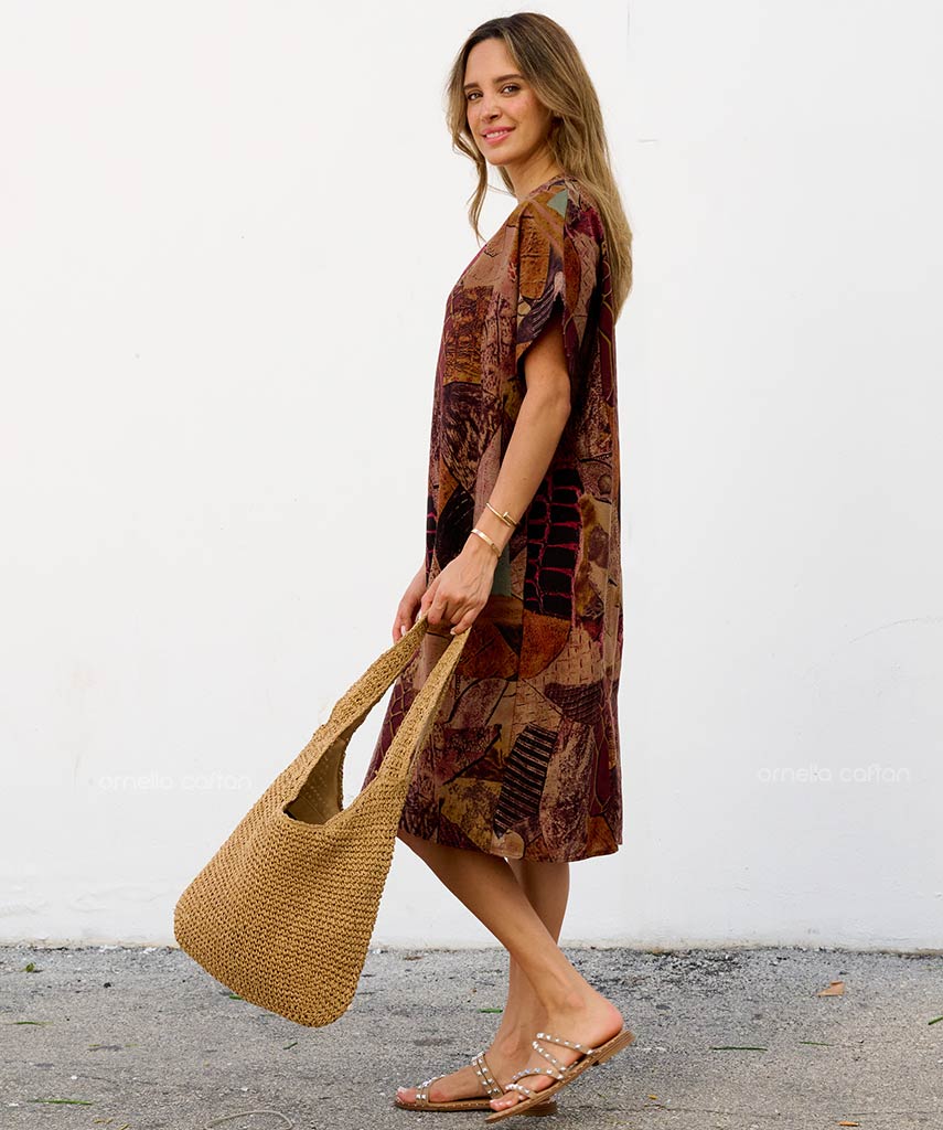 Robe Courte Décontractée à Poches – Ornella Caftan™