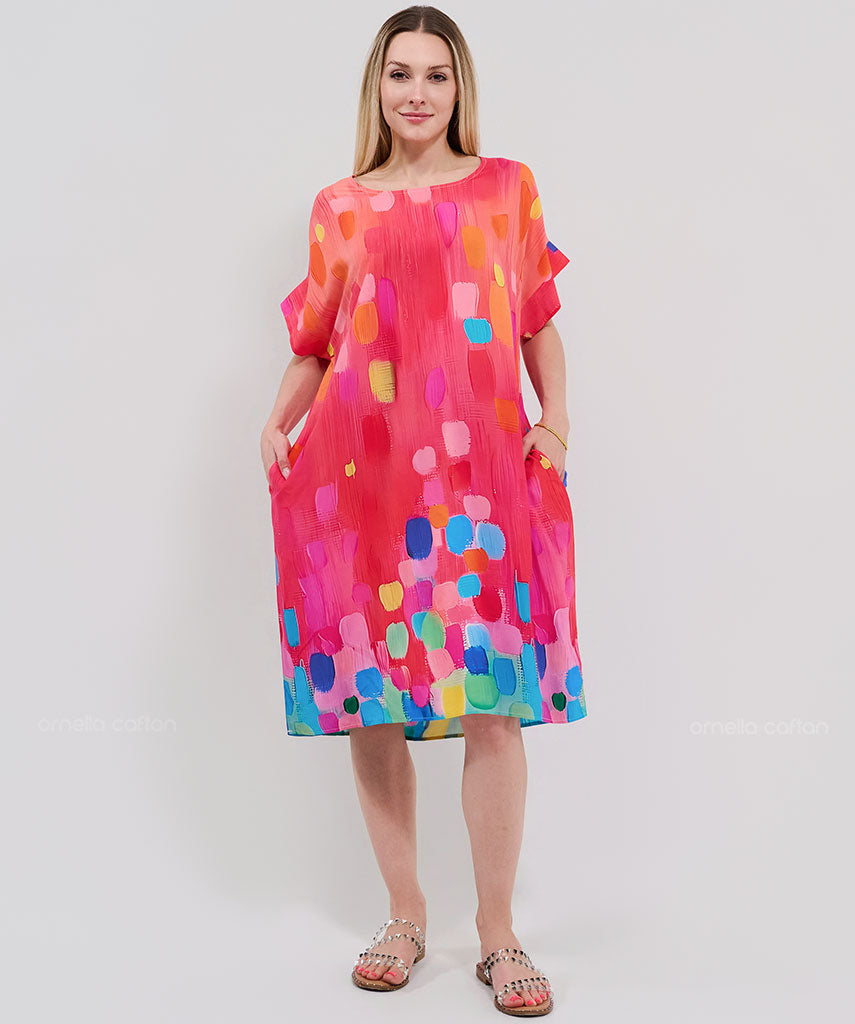 Robe Courte Décontractée à Poches – Ornella Caftan™