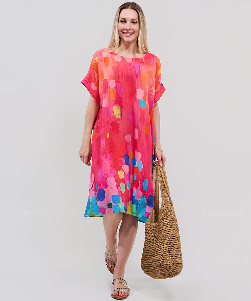 Robe Courte Décontractée à Poches – Ornella Caftan™