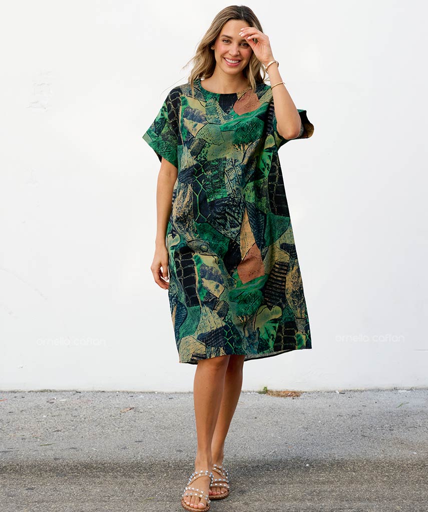 Robe Courte Décontractée à Poches – Ornella Caftan™