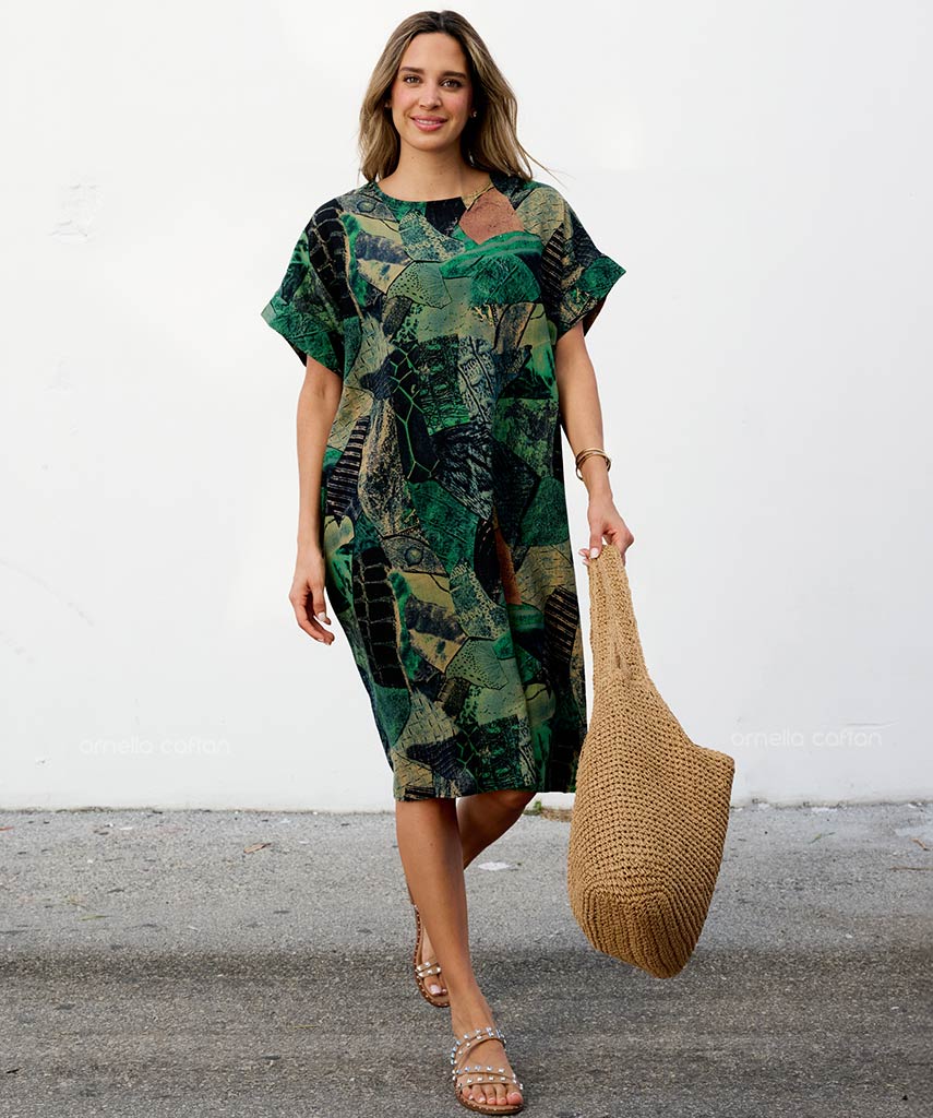 Robe Courte Décontractée à Poches – Ornella Caftan™