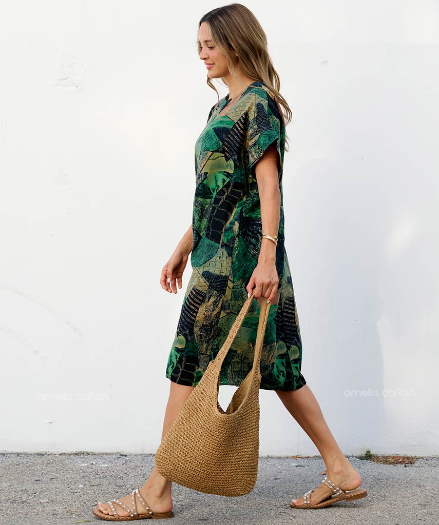 Robe Courte Décontractée à Poches – Ornella Caftan™