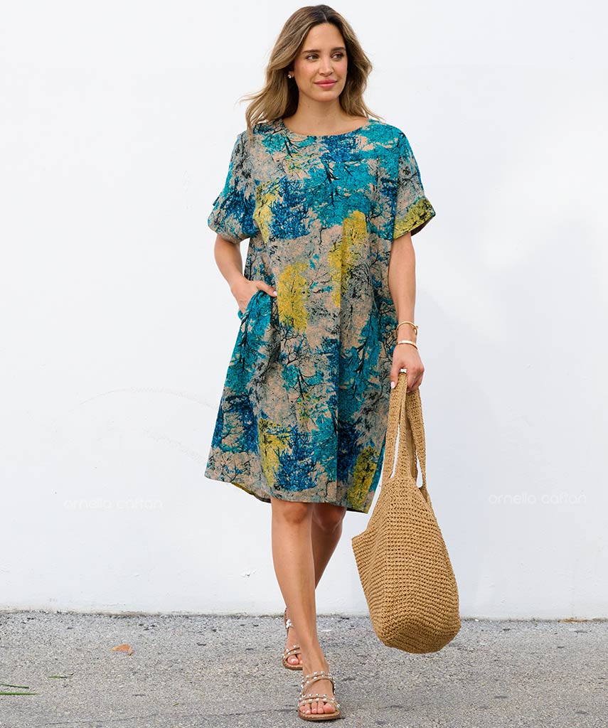 Robe Courte Décontractée à Poches – Ornella Caftan™