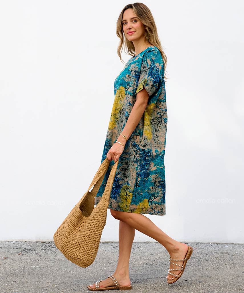 Robe Courte Décontractée à Poches – Ornella Caftan™