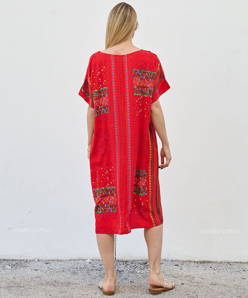 Robe Courte Décontractée à Poches – Ornella Caftan™