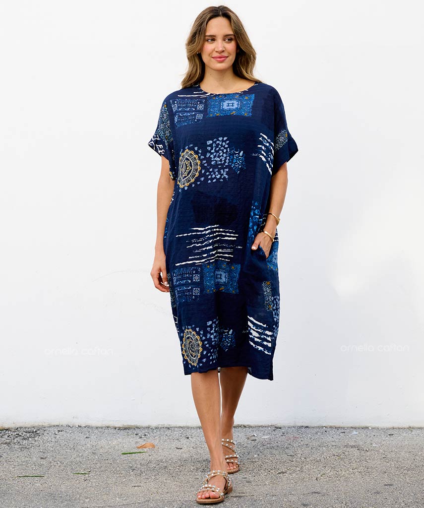 Robe Courte Décontractée à Poches – Ornella Caftan™
