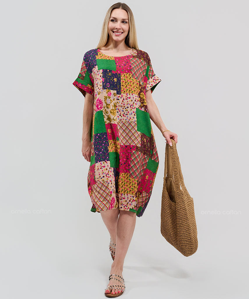 Robe Courte Décontractée à Poches – Ornella Caftan™