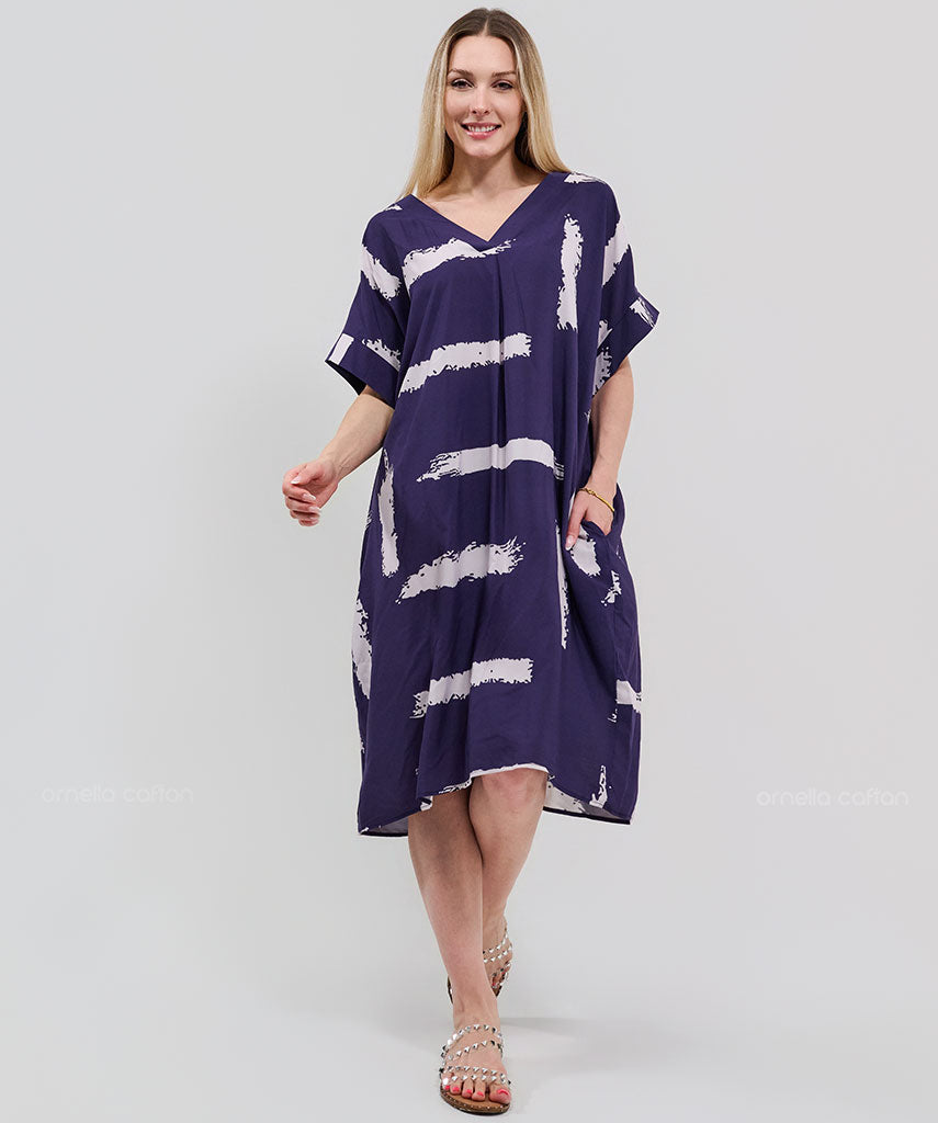 Robe Courte Décontractée à Poches – Ornella Caftan™