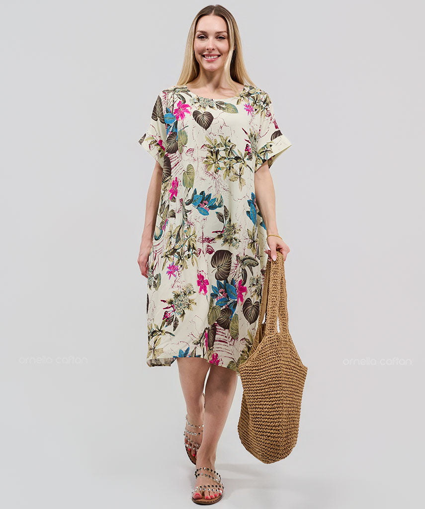 Robe Courte Décontractée à Poches – Ornella Caftan™