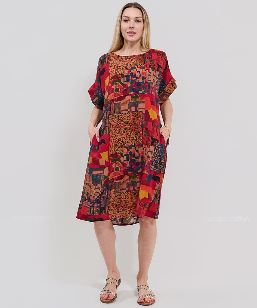 Robe Courte Décontractée à Poches – Ornella Caftan™