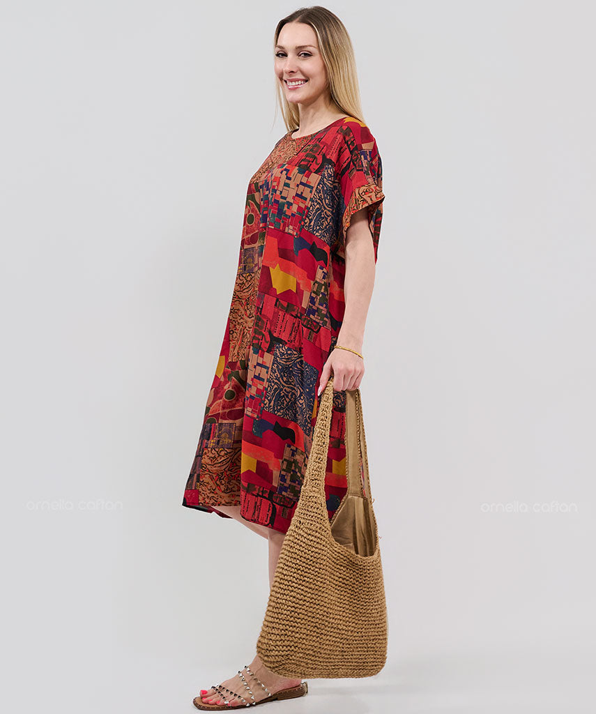 Robe Courte Décontractée à Poches – Ornella Caftan™