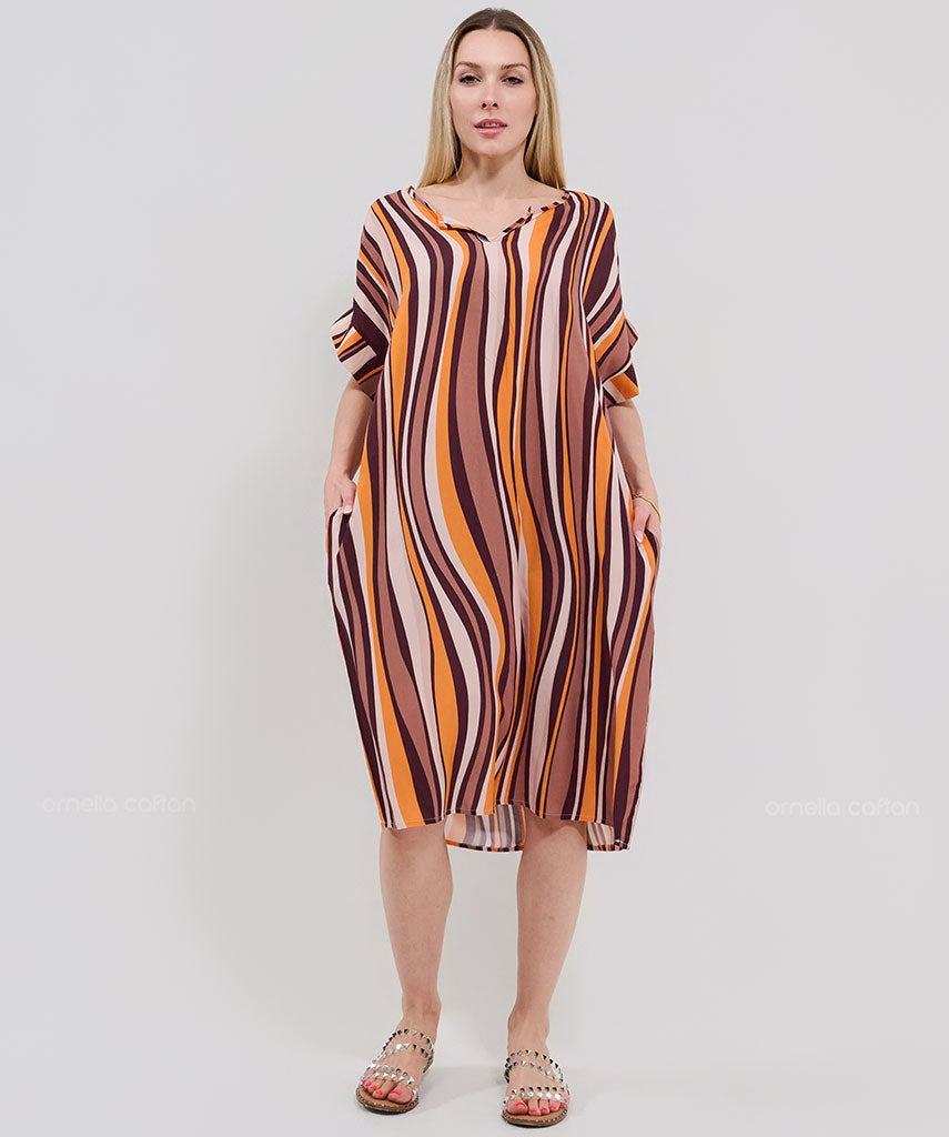 Robe Courte Décontractée à Poches – Ornella Caftan™