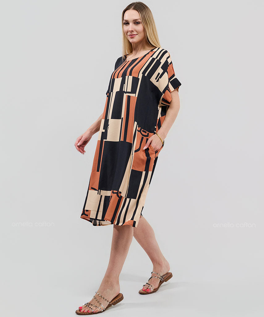 Robe Courte Décontractée à Poches – Ornella Caftan™