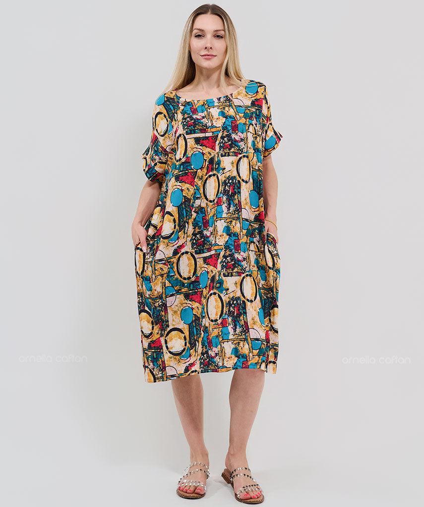 Robe Courte Décontractée à Poches – Ornella Caftan™