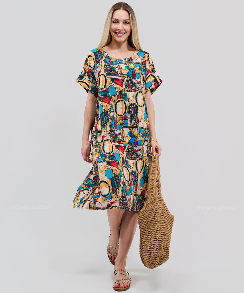 Robe Courte Décontractée à Poches – Ornella Caftan™