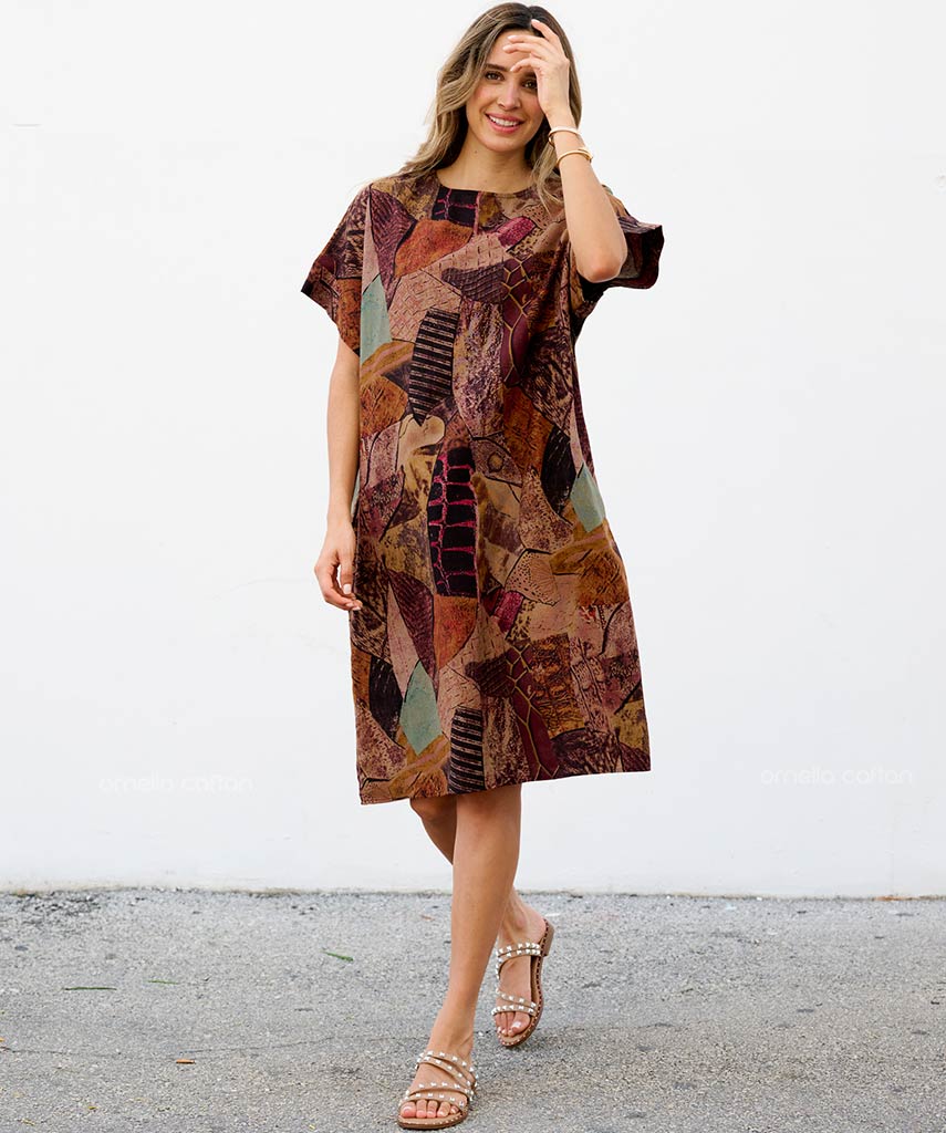 Robe Courte Décontractée à Poches – Ornella Caftan™