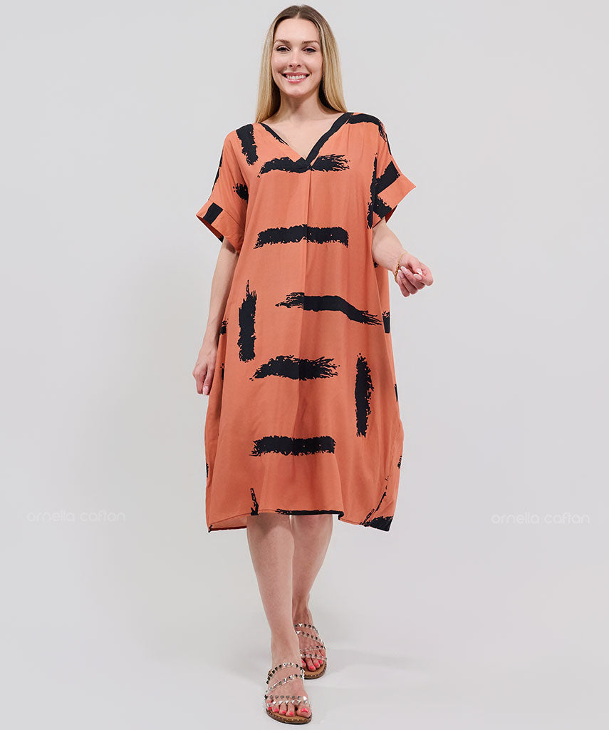 Robe Courte Décontractée à Poches – Ornella Caftan™