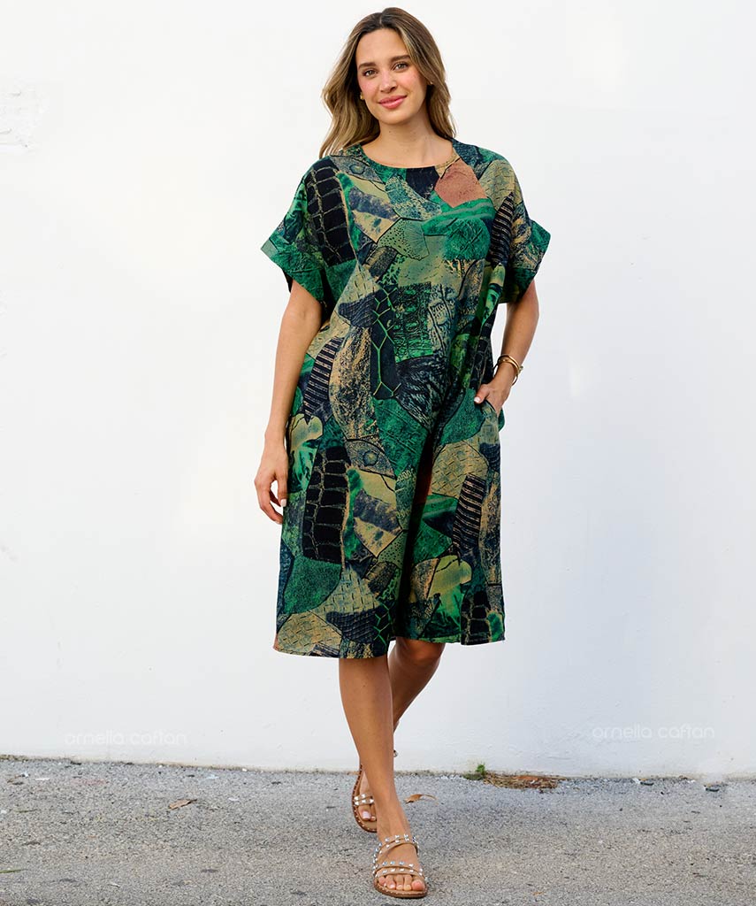 Robe Courte Décontractée à Poches – Ornella Caftan™