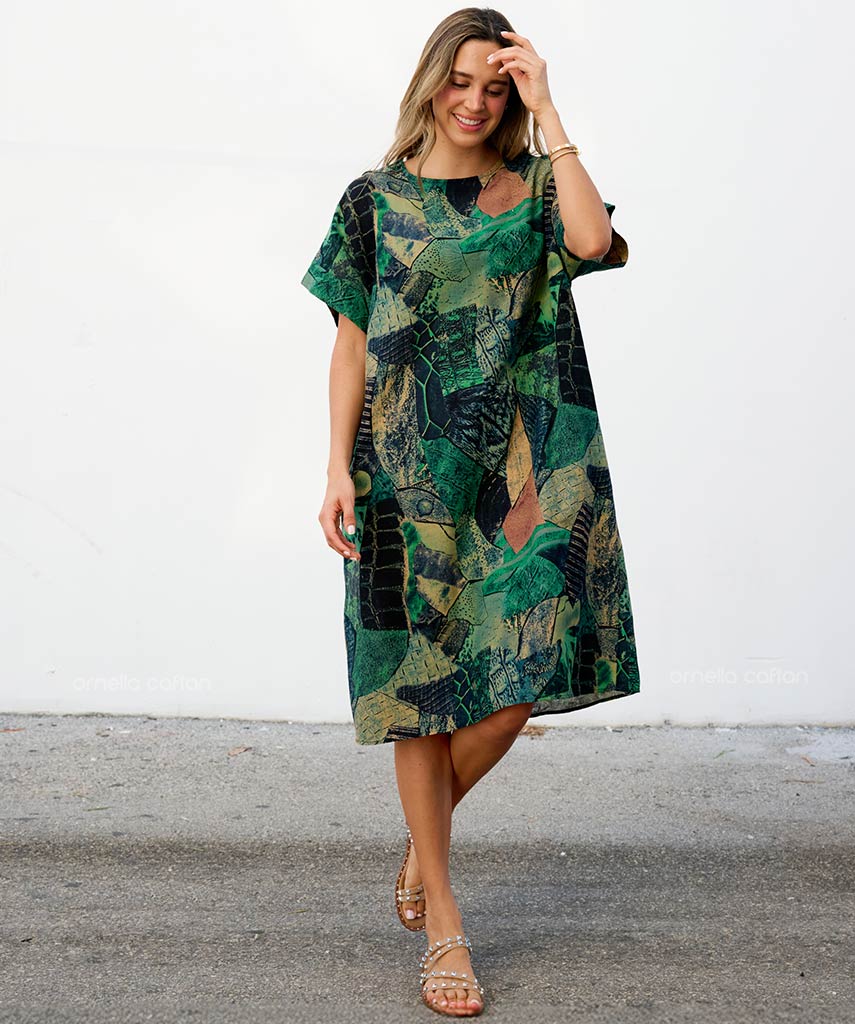 Robe Courte Décontractée à Poches – Ornella Caftan™