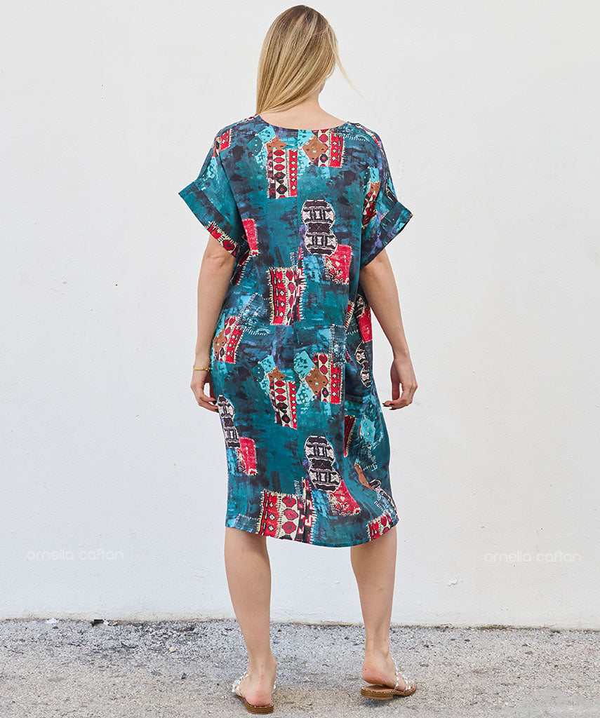 Robe Courte Décontractée à Poches – Ornella Caftan™