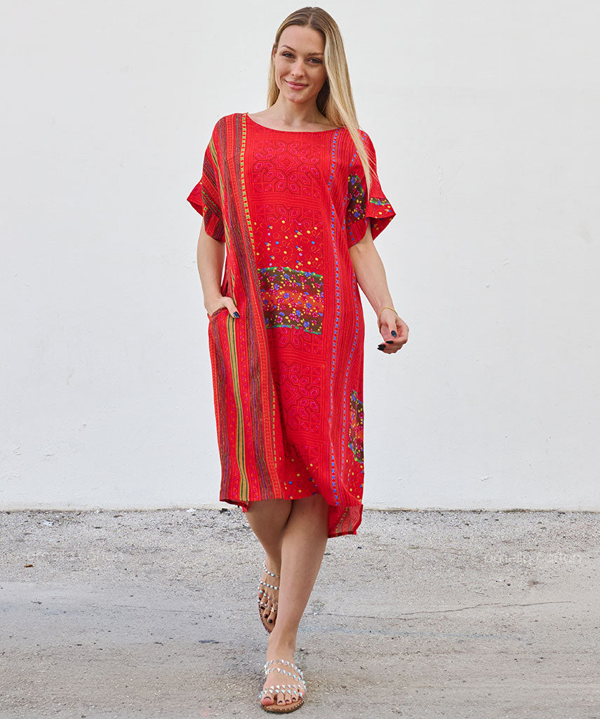 Robe Courte Décontractée à Poches – Ornella Caftan™